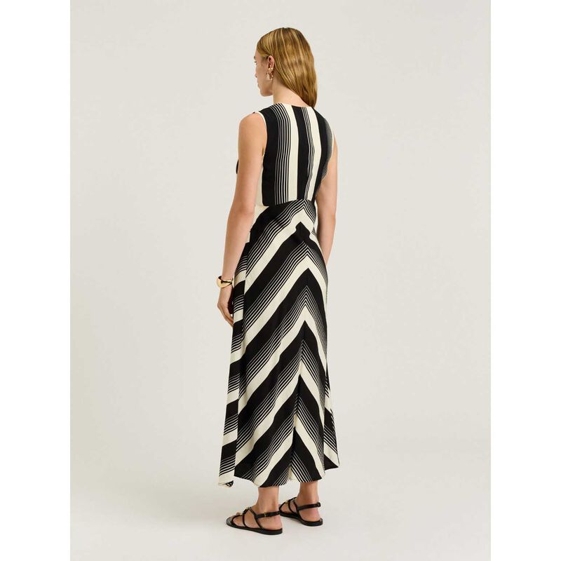 Veronika Maine Bold Stripe Bias Cut Midi Dress image number 1